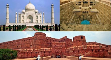 agra day tour sightseeing from jaipur or delhi covering attractions such as taj mahal, agra fort, and abhaneri stepwell